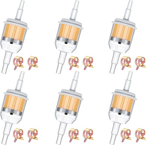 smseace 6pcs 5/16 "فلتر الوقود 1/4" فلتر الوقود المضمن الغاز مع المغناطيس، 12pcs خرطوم المشبك للدراجات النارية الجرارات السيارات الشاحنات الملحقات 1/4 بوصة × 5/16 بوصة مرشحات الوقود العالمية مضمنة الغاز in Kuwait