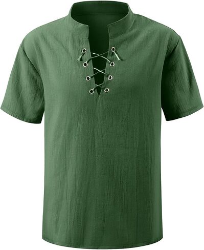 Kids Medieval Viking Pirate Renaissance Costume Shirt Short Sleeves for Boys Halloween Cosplay 3-14 Years in Kuwait