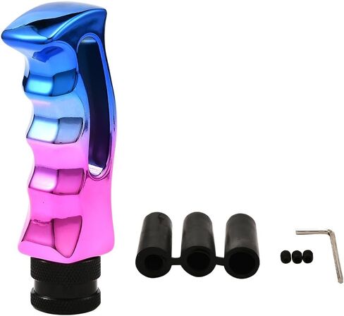 مقبض ناقل الحركة في السيارة، مقبض سكين بمقبض مسدس، مقبض ناقل الحركة من الراتنج، ملحقات ناقل الحركة اليدوي العالمي للسيارة مع محول ومفتاح ربط (متعدد الألوان) in Kuwait