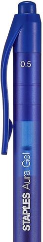 STAPLES Retractable Gel Pens, Fine Point 0.5mm, Blue Ink, 36 Pack – Aura Precision Gel Pens for Office & Classroom Use in Saudi Arabia
