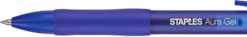STAPLES Retractable Gel Pens, Fine Point 0.5mm, Blue Ink, 36 Pack – Aura Precision Gel Pens for Office & Classroom Use in Saudi Arabia