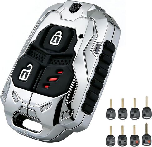No Cutting Required Zinc Alloy Replacement Key Fob Cover for Lexus RX350 RX330 RX300 RX400h RX450h ES300 ES330 GS300 GS430 GX470 IS300 IS330 LS400 LS430 LX470 Keyless Entry Key Fob Shell (Black) in Saudi Arabia