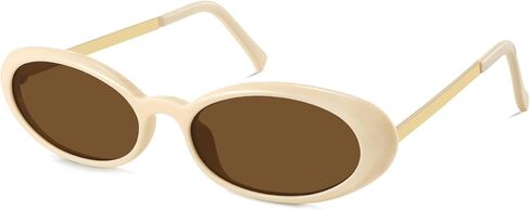 Retro Oval Sunglasses for Women,Trendy Vintage 90s Y2K Small Sunnies Narrow Shades UV Protection in Kuwait
