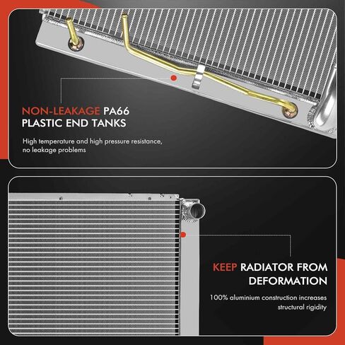 A-Premium Aluminum Engine Coolant Radiator Assembly with Transmission Oil Cooler Compatible with Toyota Sienna 2004 2005 V6 3.3L, with Towing Package, Replace# 160410A400, 160410A402 in Saudi Arabia