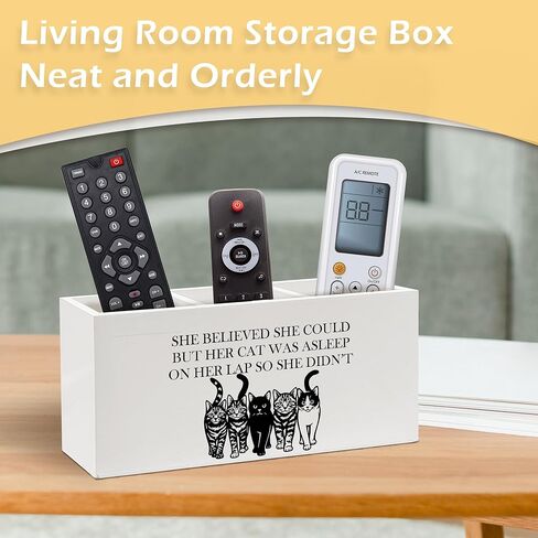 Funny Cat Pen Pencil Holder, Cat Mom Lady Lover Gifts, Cats Desk Accessories, She Believed She Could Kitty Wooden Pen Pencil Organizer for Home Office Desk Decor in Kuwait