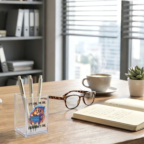 إنه جيد. أنا بخير. حامل قلم رصاص منظم من الأكريليك من كل شيء، منظم مكتب سلة المهملات الراكون، هدايا فكاهية للمفكرين القلقين، هدايا العودة إلى المدرسة لابنة أخت in Kuwait