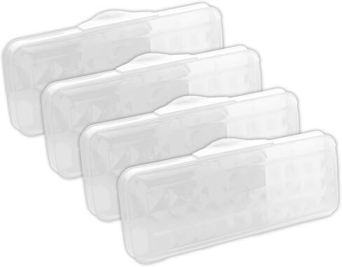 BAZIC PRODUCTS Plastic Pencil Case, Multi Purpose Organizer & Supply Holder, Clear Box Design, Durable Plastic Storage for School, Office, Classroom & Craft Supplies, 4-Pack in Saudi Arabia