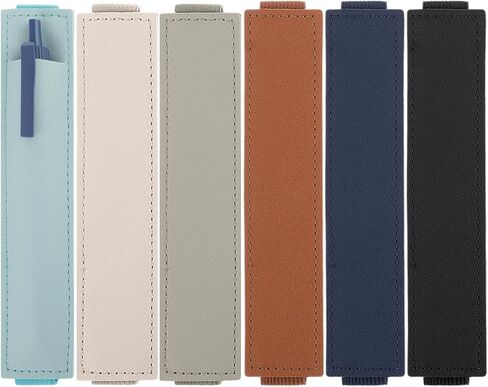 Elastic Notebook Pen Holder 6 Pack, Adjustable Leather Strap Pen Loop for Journal, Planner, Notebooks, Pencils, Office School Supplies in Saudi Arabia