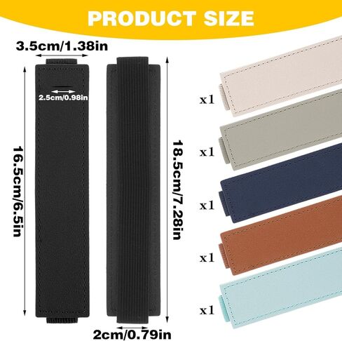 Elastic Notebook Pen Holder 6 Pack, Adjustable Leather Strap Pen Loop for Journal, Planner, Notebooks, Pencils, Office School Supplies in Saudi Arabia