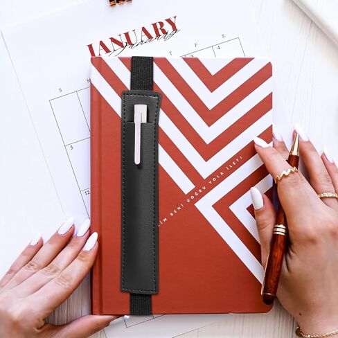 Elastic Notebook Pen Holder 6 Pack, Adjustable Leather Strap Pen Loop for Journal, Planner, Notebooks, Pencils, Office School Supplies in Saudi Arabia