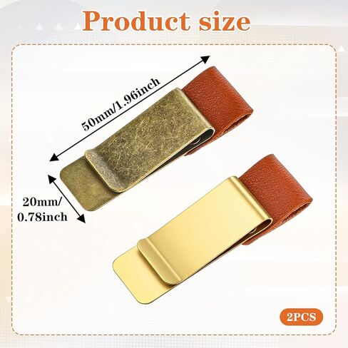 2PCS Notebook Pen Holder, Pen Holder for Notebooks, Journals, Planners, Brown Copper PU Leather Pens Clip Holders, Fits Most Pens Sizes in Kuwait