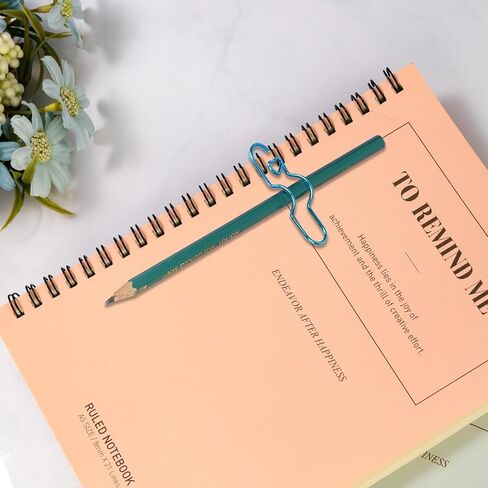 20PCS 2.75'' Colorful Heart Pen Clips and Holders, Metal Pen Clips, Paper Clip Pen Holders for Journal, Planner, Office School Supplies(Blue, Pink, Purple, Green, Red) in Kuwait