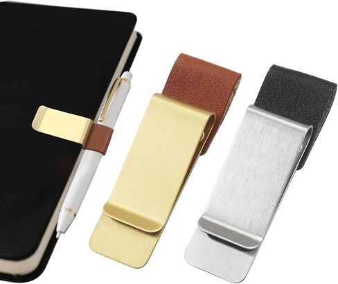 8Pcs PU Leather Pen Loop Holder - Retro Stainless Steel Clip for Notebooks, Journals & Planners (4 Colors) in Saudi Arabia