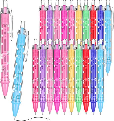 Outus 30 جهاز كمبيوتر شخصى لغز المتاهة قلم حبر جاف الجدة الإبداعية متعة تململ الأقلام مع الكرة داخل الإجهاد الإغاثة لغز القلم العودة الهدايا لحفلة عيد ميلاد، والجوائز in Kuwait