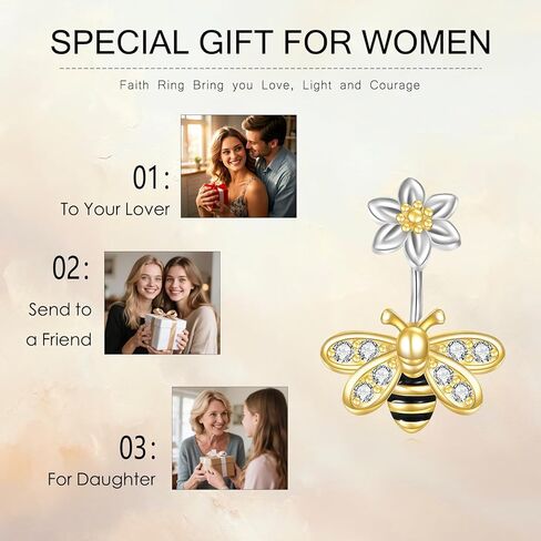 CRMAD Sterling Silver Daisy Bee Belly Button Rings Flower Piercing Jewelry for Women Hypoallergenic (bee) in Saudi Arabia