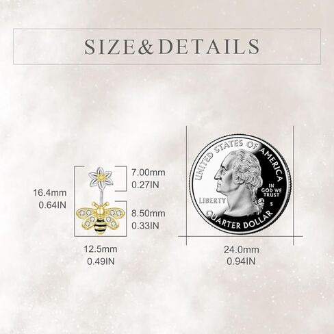 CRMAD Sterling Silver Daisy Bee Belly Button Rings Flower Piercing Jewelry for Women Hypoallergenic (bee) in Saudi Arabia