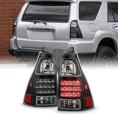 AKKON - Fits 2006-2009 Toyota 4Runner LED DRL Running Black Tail Lights Pair Driver Left+Passenger Right Replacement in Saudi Arabia
