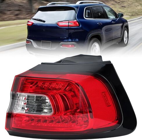 Tail Light Assembly Compatible with 2014-2018 Jeep Cherokee Outer Halogen Rear Lamp Replace 68102907AF Driver Side in Kuwait