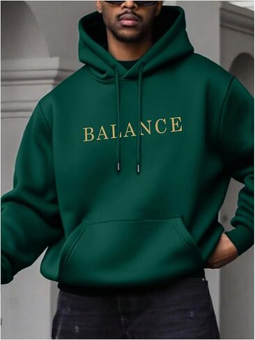 SOLY HUX Men's Hoodies Letter Graphic Hooded Sweatshirts Vintage Streetwear with Pocket in Saudi Arabia