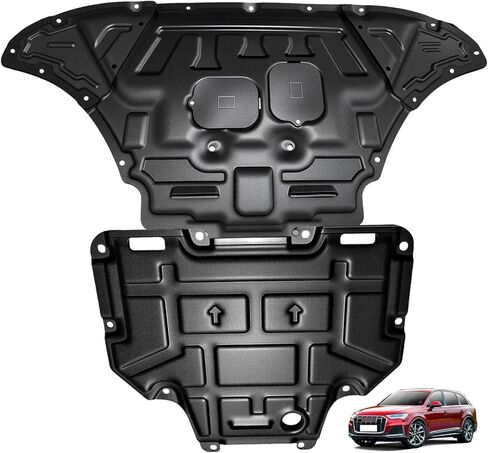 Front Engine Splash Shield Fit for Audi Q7 2017-2024 Lower Engine Case Guards Suitable for Audi Q8 SQ8 2019-2025 Front Engine Guard + Transmission Guard Mud Flaps in Kuwait