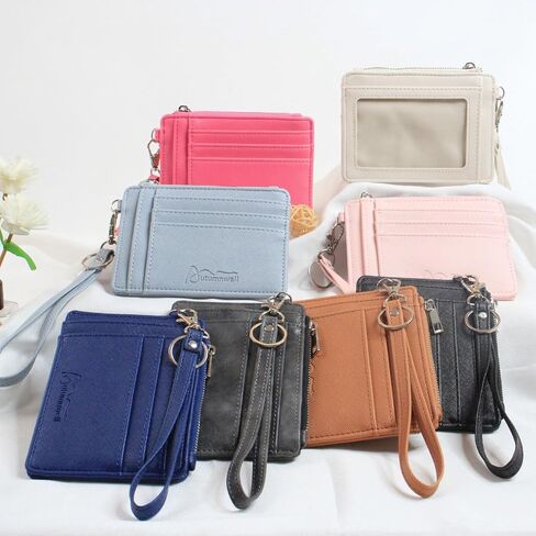Credit Card Holder Wallet RFID Blocking Leather Small Wallet for Women Slim Minimalist Front Pocket Wristlet Wallets for Women （Navy Blue） in Saudi Arabia