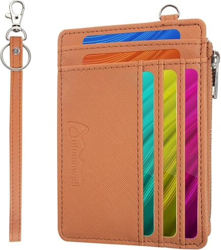 Credit Card Holder Wallet RFID Blocking Leather Small Wallet for Women Slim Minimalist Front Pocket Wristlet Wallets for Women （Navy Blue） in Saudi Arabia
