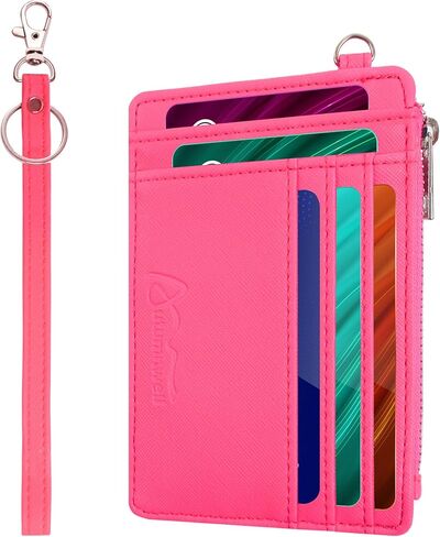 Credit Card Holder Wallet RFID Blocking Leather Small Wallet for Women Slim Minimalist Front Pocket Wristlet Wallets for Women （Navy Blue） in Saudi Arabia