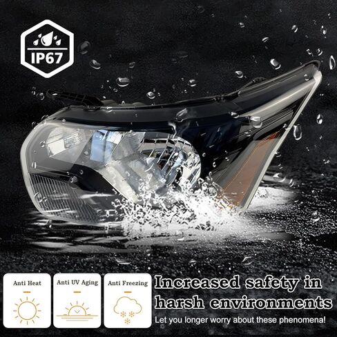 Pair Headlight Assembly Fit for 2015-2020 Ford Transit 150 250 350 Halogen Head Lamp Black Housing Left Driver and Right Passenger Side CK4Z13008G FO2503357 CK4Z13008F FO2502357 in Kuwait