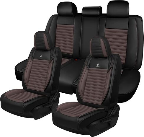 Seat Covers Fit for Saturn Ion 2003-2007 Premium Leather Car Seat Covers, Waterproof Non-Slip and Airbag Compatible, Fashion Car Seat Protector (Black Coffee,5 Seats) in Saudi Arabia