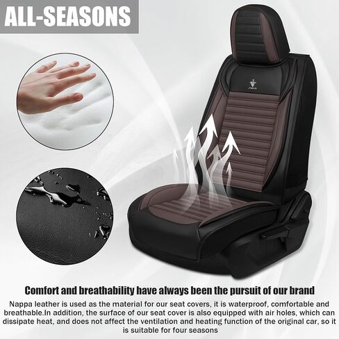 Seat Covers Fit for Saturn Ion 2003-2007 Premium Leather Car Seat Covers, Waterproof Non-Slip and Airbag Compatible, Fashion Car Seat Protector (Black Coffee,5 Seats) in Saudi Arabia