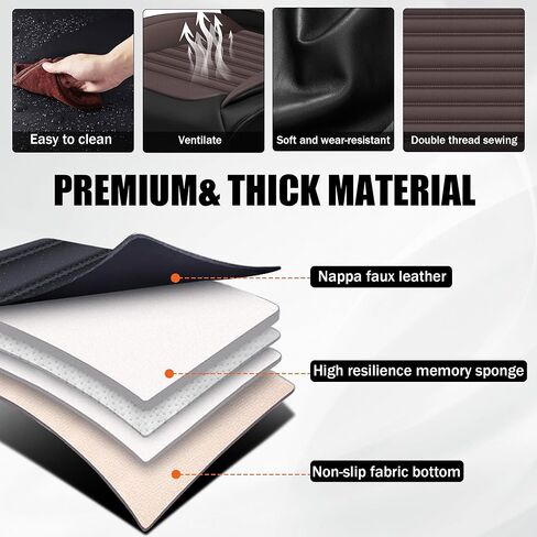 Seat Covers Fit for Saturn Ion 2003-2007 Premium Leather Car Seat Covers, Waterproof Non-Slip and Airbag Compatible, Fashion Car Seat Protector (Black Coffee,5 Seats) in Saudi Arabia