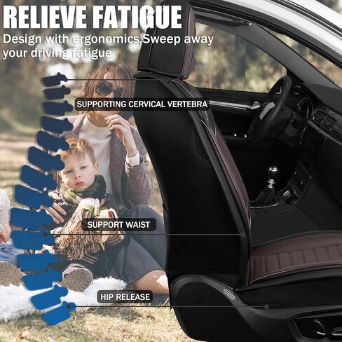 Seat Covers Fit for Saturn Ion 2003-2007 Premium Leather Car Seat Covers, Waterproof Non-Slip and Airbag Compatible, Fashion Car Seat Protector (Black Coffee,5 Seats) in Saudi Arabia