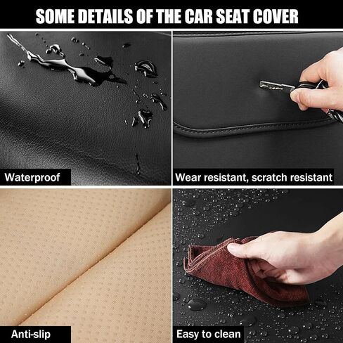 Seat Covers Fit for Saturn Ion 2003-2007 Premium Leather Car Seat Covers, Waterproof Non-Slip and Airbag Compatible, Fashion Car Seat Protector (Black Coffee,5 Seats) in Saudi Arabia