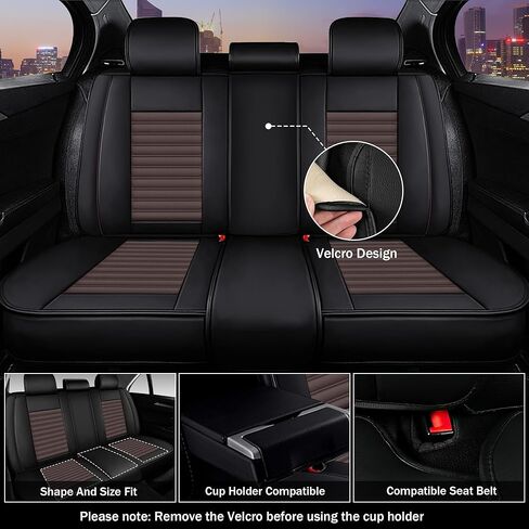Seat Covers Fit for Saturn Ion 2003-2007 Premium Leather Car Seat Covers, Waterproof Non-Slip and Airbag Compatible, Fashion Car Seat Protector (Black Coffee,5 Seats) in Saudi Arabia