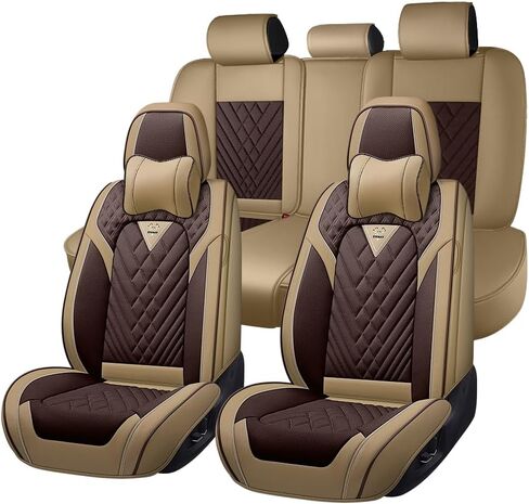 Car Seat Covers for Subaru Forester 1999-2026, Premium Nappa Leather Waterproof & Anti-Slip, Full Coverage Customized fit Subaru Forester Seat Covers Full Set (5 Seats Standard,Black-Gray) in Kuwait