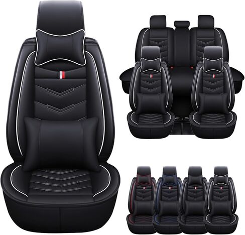 Car Seat Cover 7 Seats for Chrysler Pacifica 2004-2025, Waterproof Durable Compatible Airbag, Premium Leather Seat Protector(7 Seats Luxury,Black Blue) in Saudi Arabia
