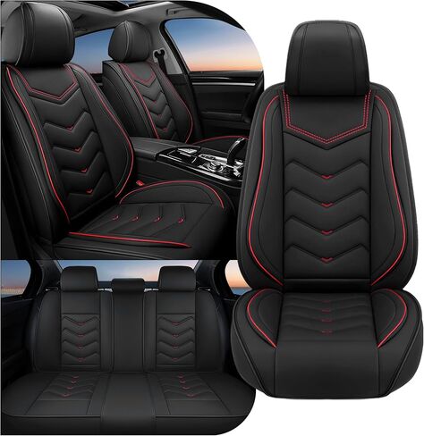 Car Seat Covers Fit for Pontiac Grand Prix 2000-2026, Stylish Sport Seat Covers, Waterproof Wear-Resistant Premium Nappa Leather Car Seat Cover.(Full Set with Pillow/Coffee Color) in Kuwait
