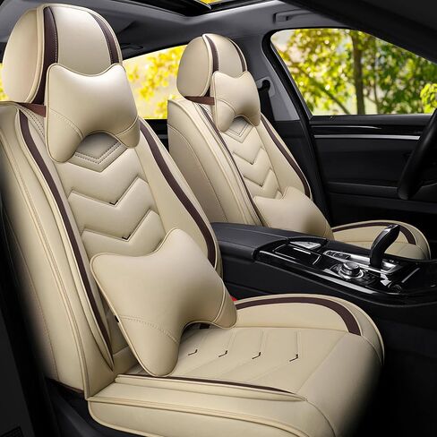 Car Seat Covers Fit for Jeep Cherokee 2000-2026, Stylish Sport Seat Covers, Waterproof Wear-Resistant Premium Nappa Leather Car Seat Cover.(Full Set/Black White) in Kuwait