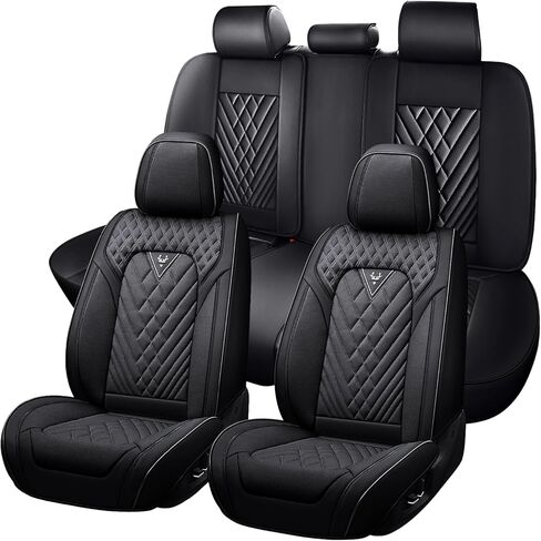 Full Set Car Seat Cover for KIA Soul 2010-2025,Premium Nappa Leather Waterproof Sports Seat Cover,Easy to Install Automotive Automotive Seat Covers Standard 5 Seats（Black & Gray） in Kuwait