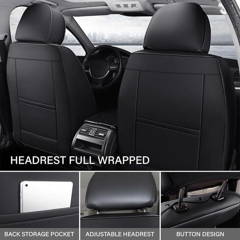 Full Set Car Seat Cover for KIA Soul 2010-2025,Premium Nappa Leather Waterproof Sports Seat Cover,Easy to Install Automotive Automotive Seat Covers Standard 5 Seats（Black & Gray） in Saudi Arabia