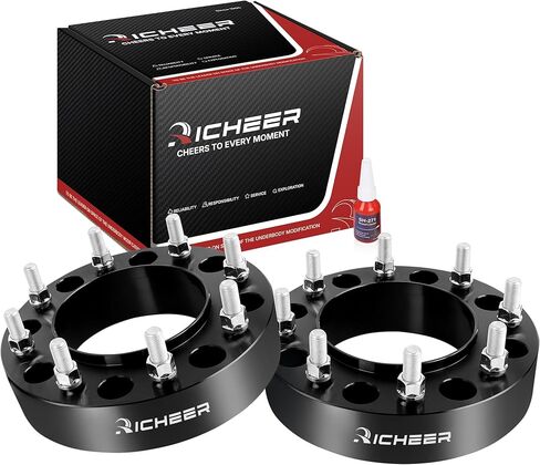 فواصل عجلة مركزية Richeer 8x210 لـ 2011-2025 Silverado Sierra 3500 HD DRW، فاصل عجلة 2 بوصة 8x210 مم مع مسامير 14x1.5 وتجويف مركزي 154.2 مم in Kuwait