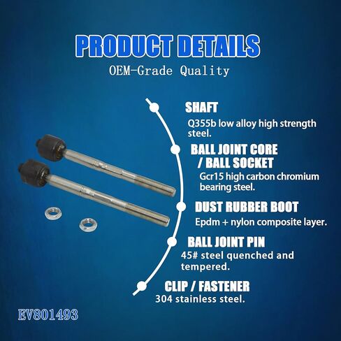 4 قطعة مجموعة نهاية قضيب الربط الأمامي الداخلي والخارجي تناسب 2017-2022 كرايسلر باسيفيكا 2020 كرايسلر فوياجر سائق وجانب الركاب 68318140AA in Kuwait