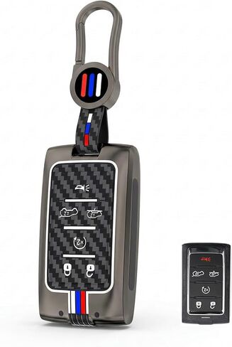 for Jeep Key Fob Cover Case Metal Shell Smart Keys Holder Protector Compatible for Jeep Grand Cherokee L Grand Wagoneer 6 Button 2023 2022 (JPE6-Gray) in Kuwait