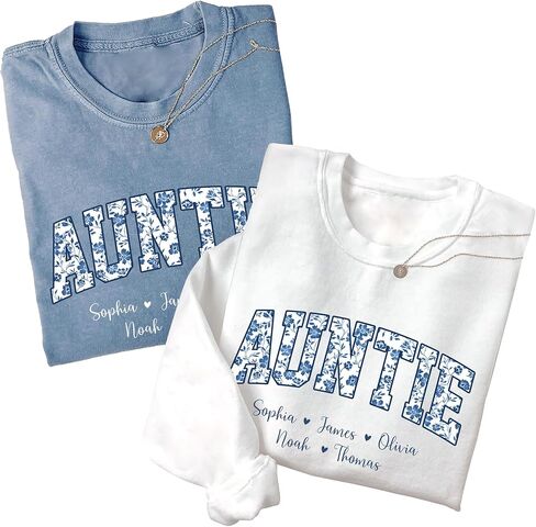 Personalized Floral Mama Sweatshirt For Women, Grandma Gifts from Kids, Aunties Sweater Crewneck Christmas in Kuwait