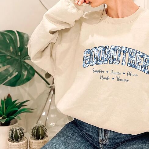 Personalized Floral Mama Sweatshirt For Women, Grandma Gifts from Kids, Aunties Sweater Crewneck Christmas in Saudi Arabia