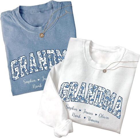 Personalized Floral Mama Sweatshirt For Women, Grandma Gifts from Kids, Aunties Sweater Crewneck Christmas in Saudi Arabia
