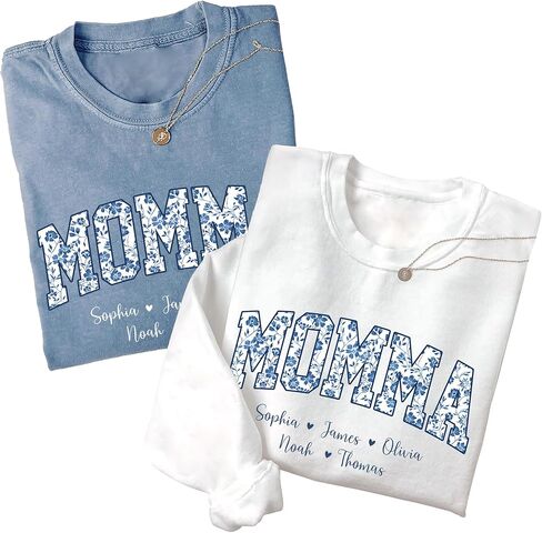 Personalized Floral Mama Sweatshirt For Women, Grandma Gifts from Kids, Aunties Sweater Crewneck Christmas in Saudi Arabia