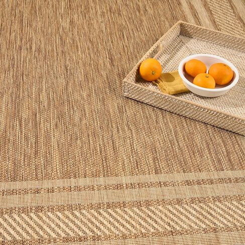 سجادة Nourison Home Horizon داخلية/خارجية طبيعية مقاس 5 × 7 بوصات - سهلة التنظيف، غير قابلة للتساقط، غرفة النوم، غرفة المعيشة، غرفة الطعام، المطبخ (5 × 7 بوصات) in Saudi Arabia