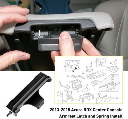 Center Console Latch Compatible for Acura RDX 2013 2014 2015 2016 2017 2018 Year, for 83417TX4A01,Same Spring as Original in Kuwait