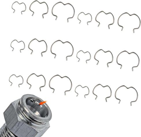 18 PCS 800-801 Quick Connector Clip, 3/8" 1/2" 5/8" Rust-proof Transmission Oil Cooler Line Retaining Clip, Stainless Steel Radiator Hose Retainer, Multi-Functional Tuning Fastener (Silver) in Kuwait